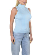 Socal Look Ribbed Women’s Sleeveless Turtleneck Top Y2K Cute