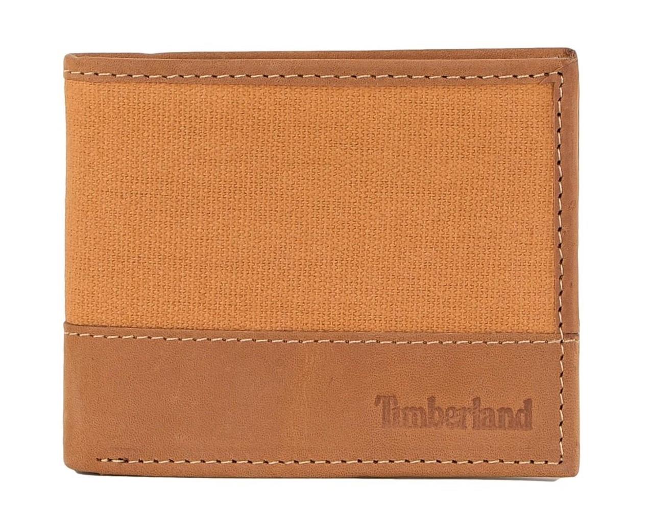 Timberland Men's Genuine Leather Bifold Passcase Wallet with Flip ID Pocket