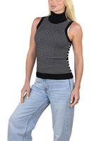 Socal Look Ribbed Women’s Sleeveless Turtleneck Top Y2K Cute