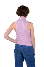 Socal Look Ribbed Women’s Sleeveless Turtleneck Top Y2K Cute