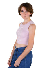 Socal Look Women’s Ribbed Knit Sleeveless Crop Tank Top
