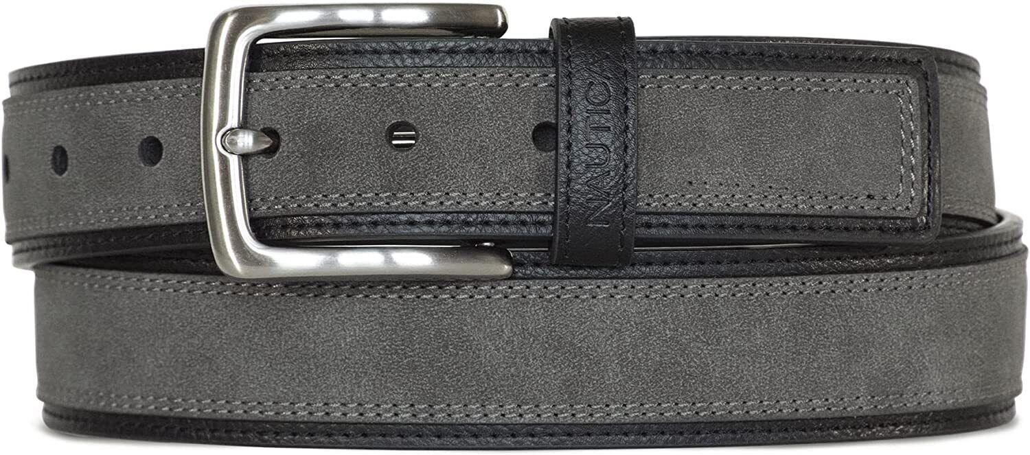 Nautica Men's Casual Overlay Leather Belt