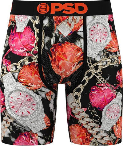 PSD Men's Orange Ice Boxer Briefs - Breathable and Supportive Underwear