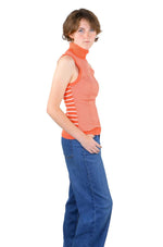 Socal Look Ribbed Women’s Sleeveless Turtleneck Top Y2K Cute