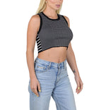 Socal Look Women’s Ribbed Knit Sleeveless Crop Tank Top