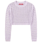 SOCAL LOOK Women’s Crochet Cotton Crop Top Long Sleeve Crew Neck