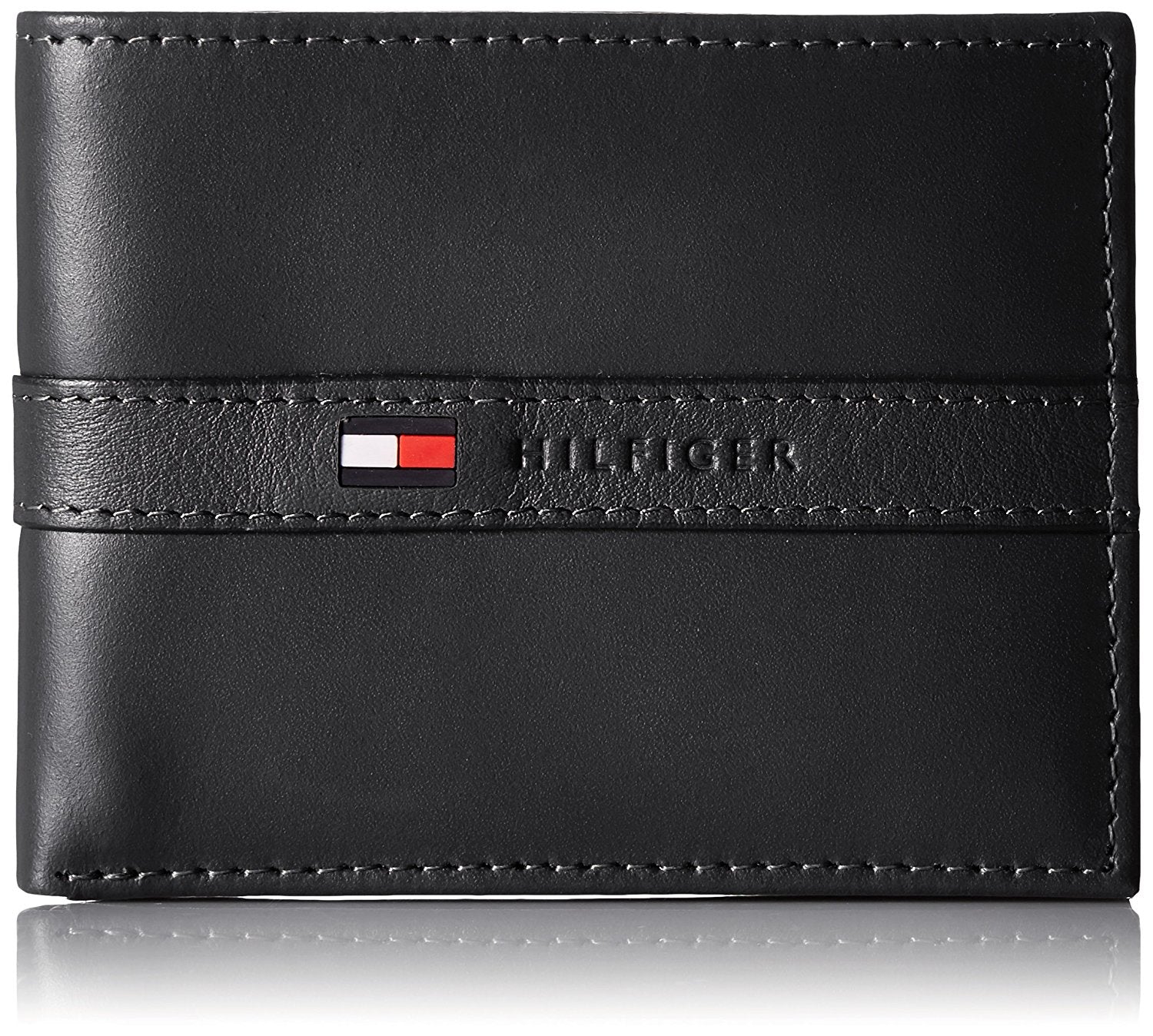Tommy Hilfiger Men's Leather Bifold Wallet with Removal Card Holder
