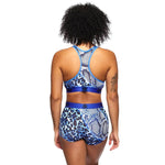 PSD Womens Spliced Skins Blue Sports Bra Blue