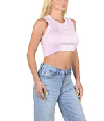 Socal Look Women’s Ribbed Knit Sleeveless Crop Tank Top