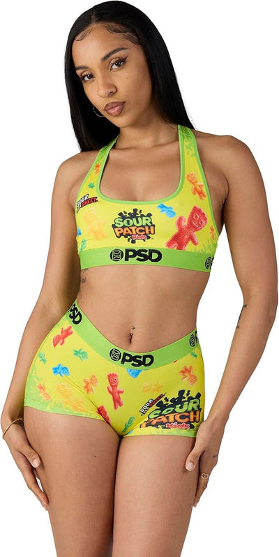 PSD Women Sports Bra Sour Patch Kids - Racerback, Breathable Microfiber Fabric