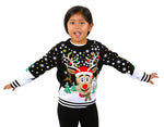 SOCAL LOOK Kids Ugly Christmas Sweater, Multicolor Long Sleeve Unisex Children Funny Festive Cute Rudolph Holiday Xmas Pullover for Boys & Girls