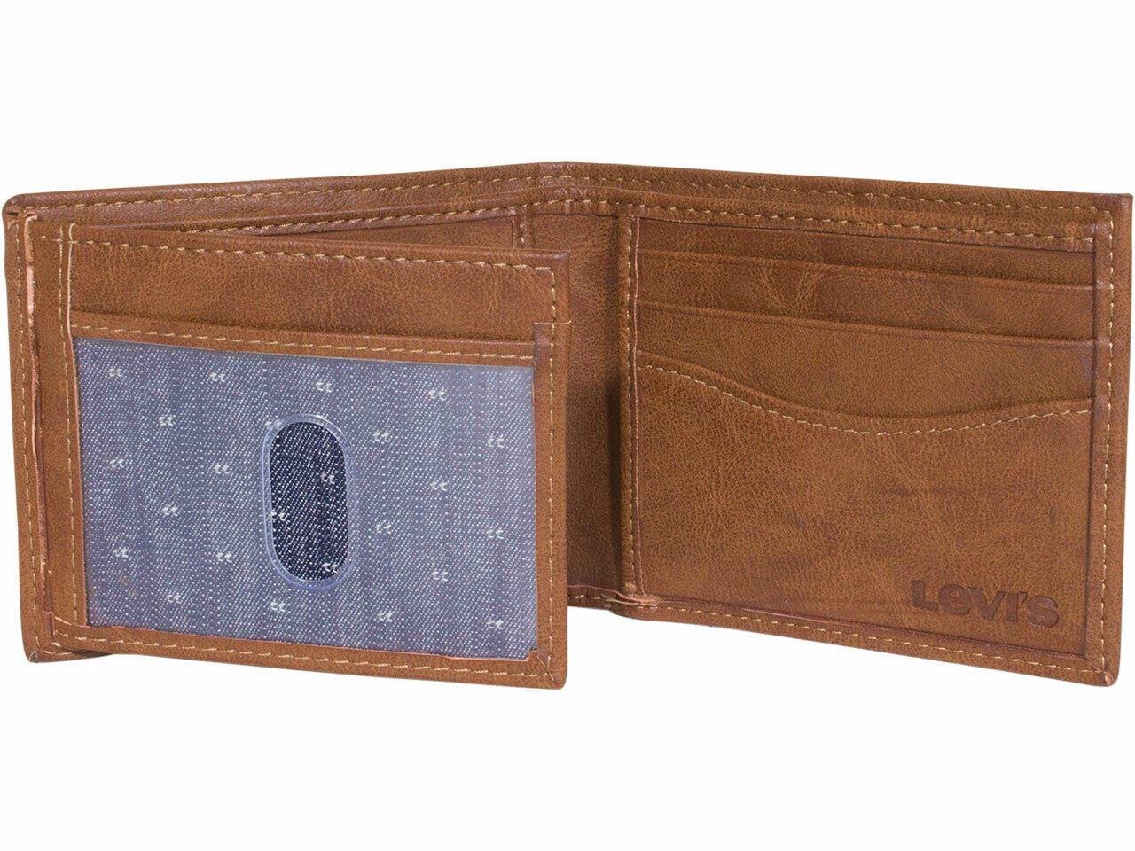 Levi's Men's RFID Bifold Leather Wallet Slim Classic Billfold