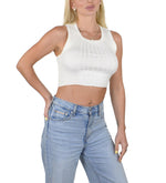 Socal Look Women’s Ribbed Knit Sleeveless Crop Tank Top