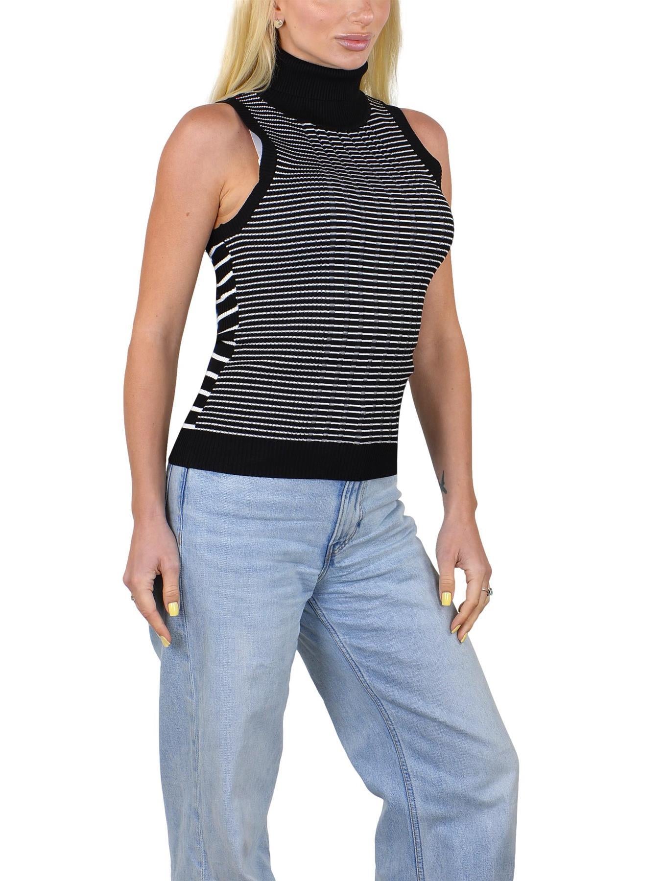 Socal Look Ribbed Women’s Sleeveless Turtleneck Top Y2K Cute