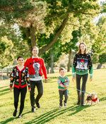 SOCAL LOOK Kids Ugly Christmas Sweater - Green Long Sleeve Unisex Children Cute Penguin Holiday Xmas Pullover for Boys & Girls
