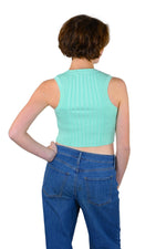 Socal Look Women’s Ribbed Knit Sleeveless Crop Tank Top