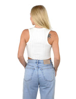 Socal Look Women’s Ribbed Knit Sleeveless Crop Tank Top