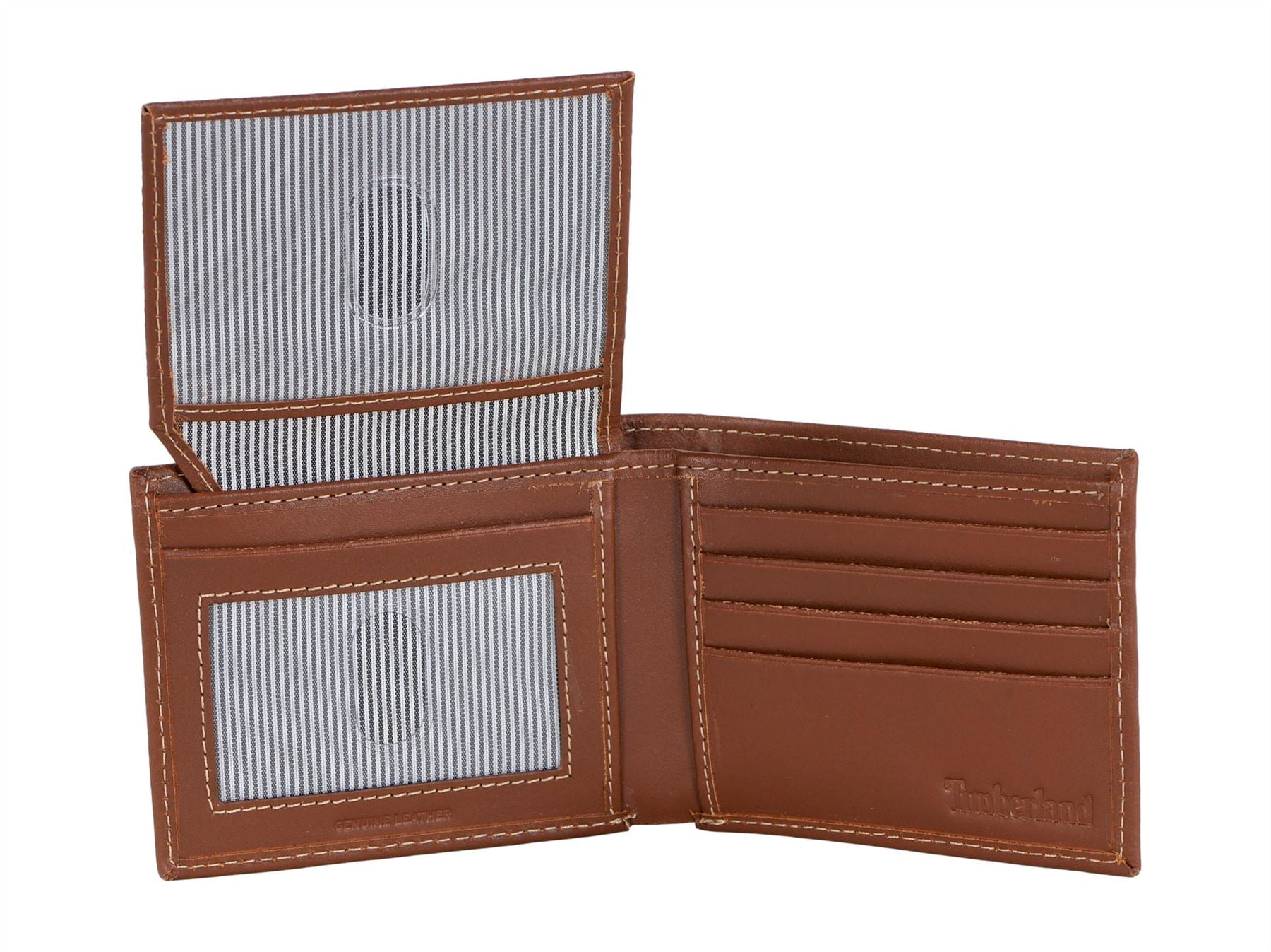 Timberland Men's Genuine Leather Bifold Passcase Wallet with Flip ID Pocket