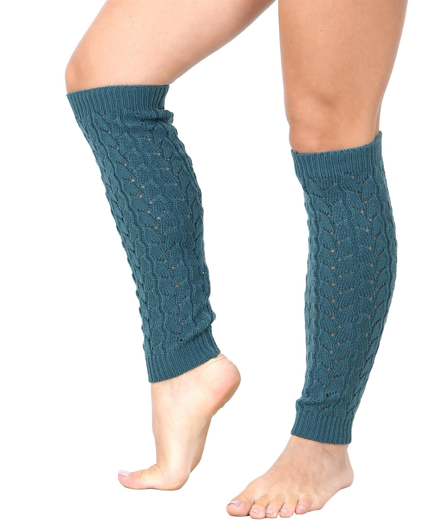 KESIS Women's Cable Knit Leg Warmers Knitted Crochet Long Socks