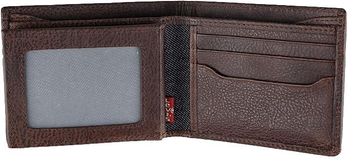 Levi's Men's RFID Bifold Leather Wallet Slim Classic Billfold