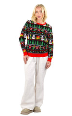 SOCAL LOOK Youth Ugly Christmas Sweater, Multicolor Long Sleeve Unisex Teen Cute Snowman Holiday Xmas Pullover for Big Boys & Girls