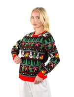 SOCAL LOOK Youth Ugly Christmas Sweater, Multicolor Long Sleeve Unisex Teen Cute Snowman Holiday Xmas Pullover for Big Boys & Girls
