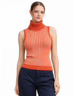 Socal Look Ribbed Women’s Sleeveless Turtleneck Top Y2K Cute