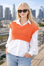 Socal Look Women's Sleeveless V-Neck Crop Top in Stretchable Viscose