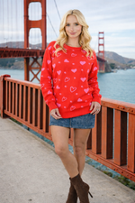 SOCAL LOOK Women Valentine Heart Sweater - Cute Casual Acrylic Pullover, Perfect for Valentine's Day