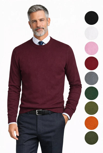 Socal Look Men's Sweater Crew Neck Long Sleeve Acrylic Pullover
