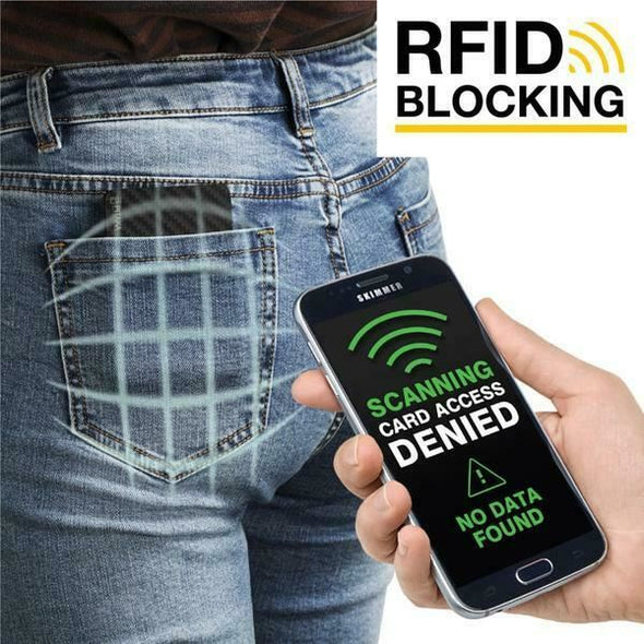 Dockers Men's Leather RFID-Blocking Wide Magnetic Front Pocket Wallet Brown