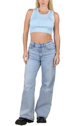 Socal Look Women’s Ribbed Knit Sleeveless Crop Tank Top