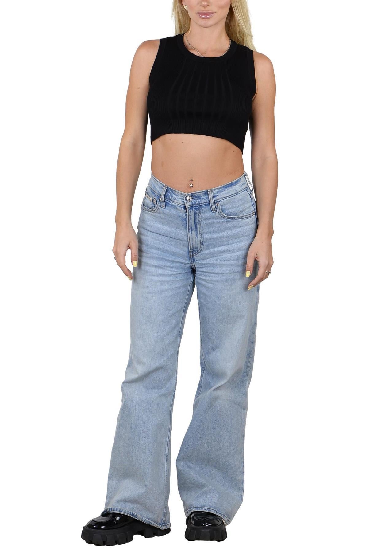 Socal Look Women’s Ribbed Knit Sleeveless Crop Tank Top