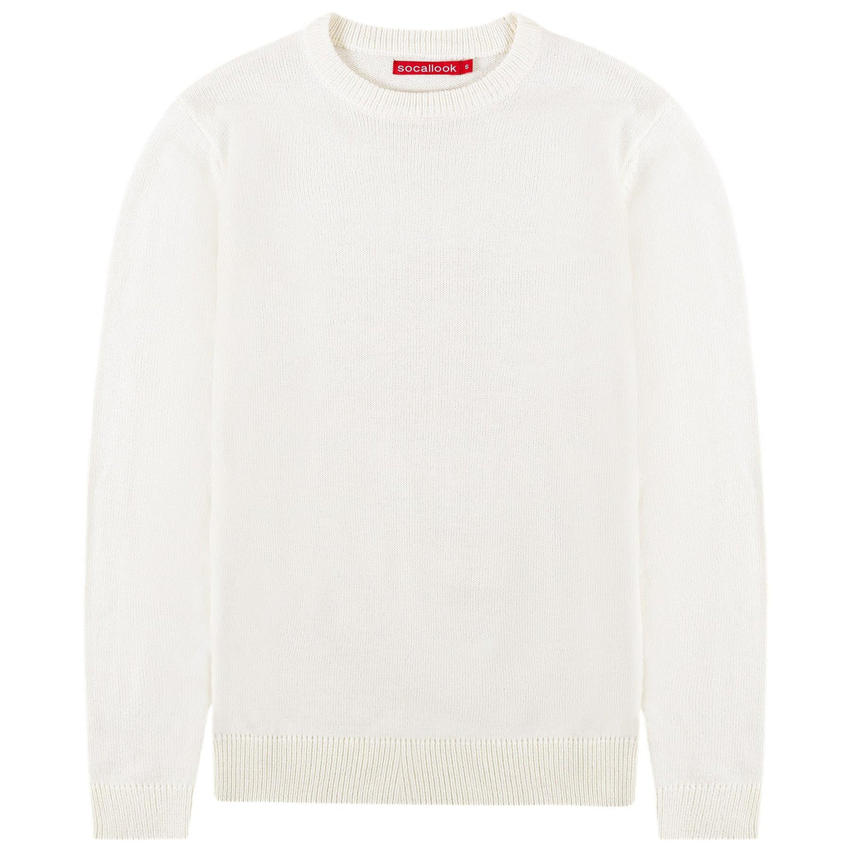 Socal Look Men's Sweater Crew Neck Long Sleeve Acrylic Pullover