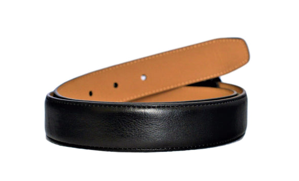 Dockers Men's 1.25 in (32MM) Wide Feather Edge Leather Dress Belt Black