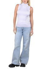 Socal Look Ribbed Women’s Sleeveless Turtleneck Top Y2K Cute