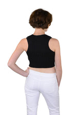 Socal Look Women’s Ribbed Knit Sleeveless Crop Tank Top