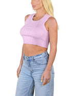 Socal Look Women’s Ribbed Knit Sleeveless Crop Tank Top