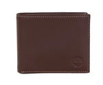 Timberland Men's Genuine Leather Bifold Passcase Wallet with Flip ID Pocket