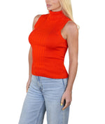 Socal Look Ribbed Women’s Sleeveless Turtleneck Top Y2K Cute