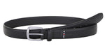 FILA Men's 1.25" Wide Bonded Leather Belt for Jeans Classic Casual Style Black