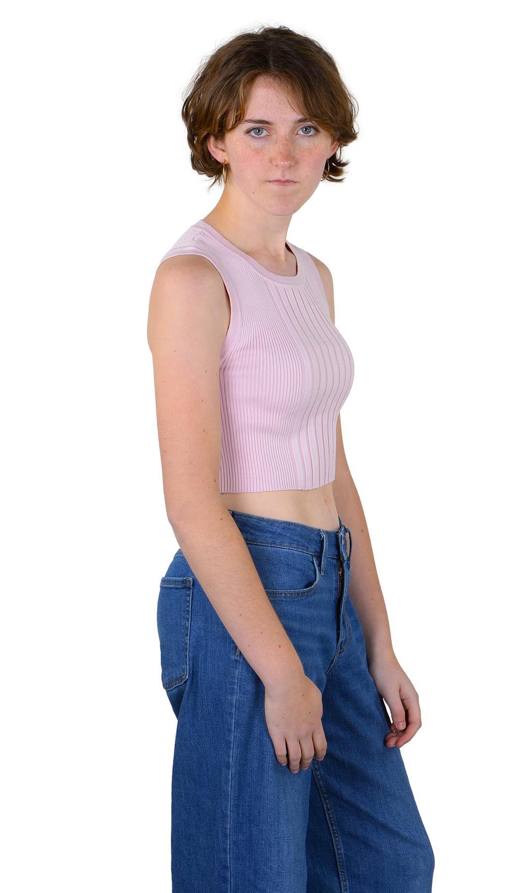 Socal Look Women’s Ribbed Knit Sleeveless Crop Tank Top