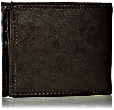 Dockers Men's RFID-Blocking Extra Capacity Slim Bifold Leather Wallet Brown