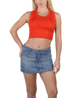Socal Look Women’s Ribbed Knit Sleeveless Crop Tank Top