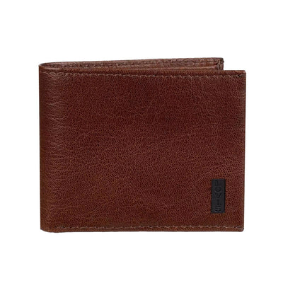 Levi's Men's RFID Leather Traveler Bifold Wallet with ID Window Brown