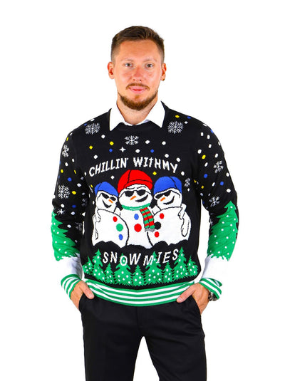 Socal Look Men's Ugly Christmas Sweater, Long Sleeve Crew Neck Acrylic Holiday Pullover