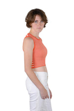 Socal Look Women’s Ribbed Knit Sleeveless Crop Tank Top