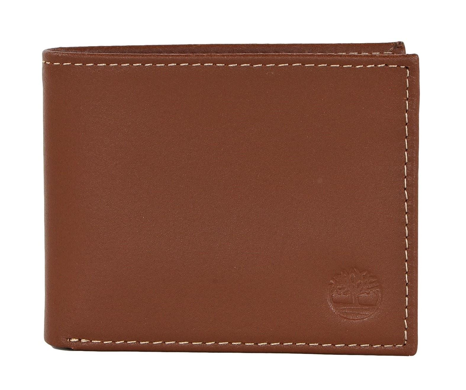 Timberland Men's Genuine Leather Bifold Passcase Wallet with Flip ID Pocket