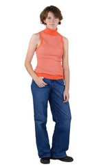 Socal Look Ribbed Women’s Sleeveless Turtleneck Top Y2K Cute