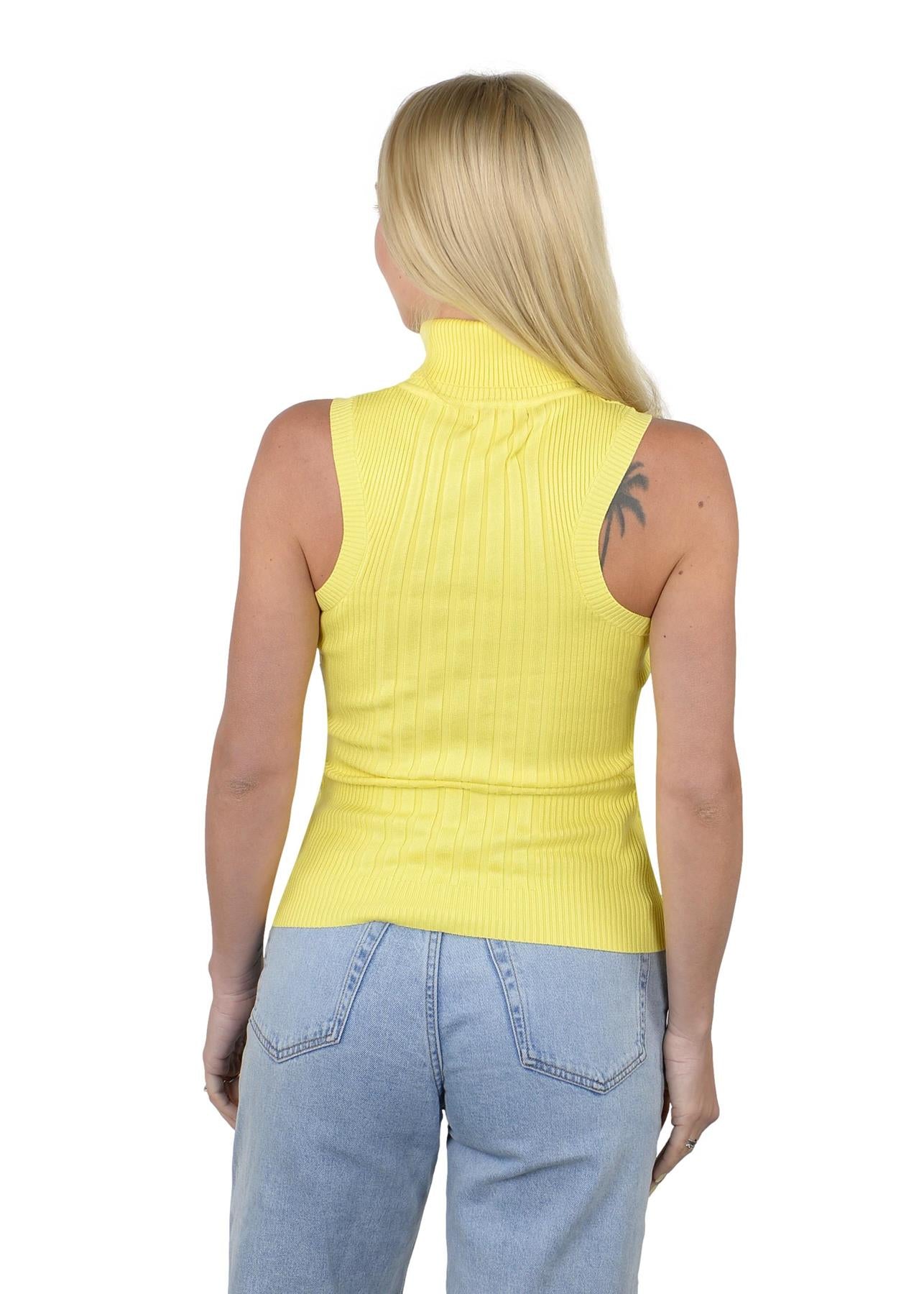 Socal Look Ribbed Women’s Sleeveless Turtleneck Top Y2K Cute